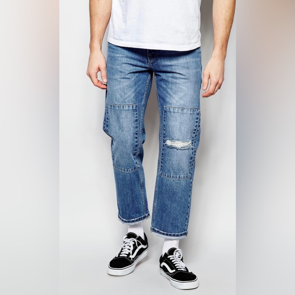 ASOS Men’s Distressed Patchwork Jeans Size 30 X 32